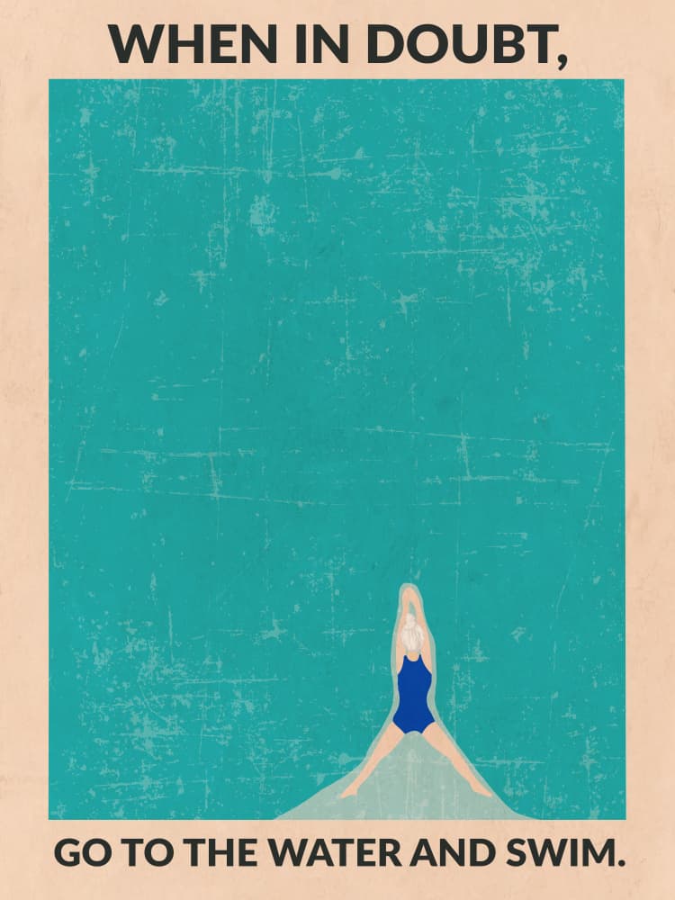 In Doubt Swim by WallChart Art Studio — canvas wall art