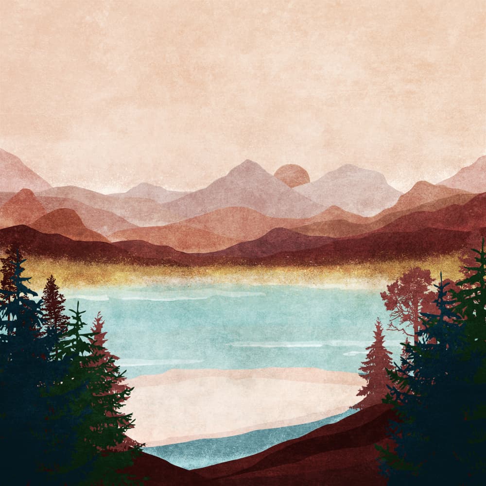 Misty Mountain View by Emel Tunaboylu — canvas wall art