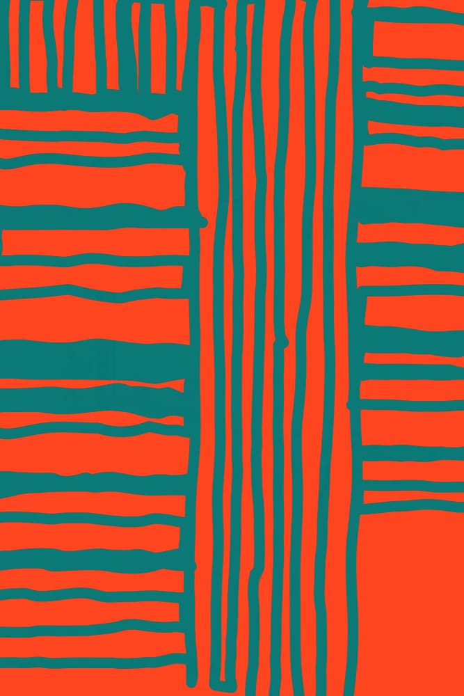 Vibrant Orange Teal Pattern by cartissi — canvas wall art
