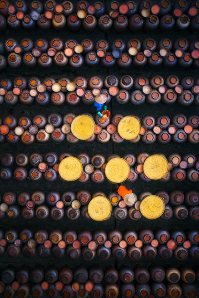 Traditional Pot Drying Overhead by Daniel Viñe — canvas wall art