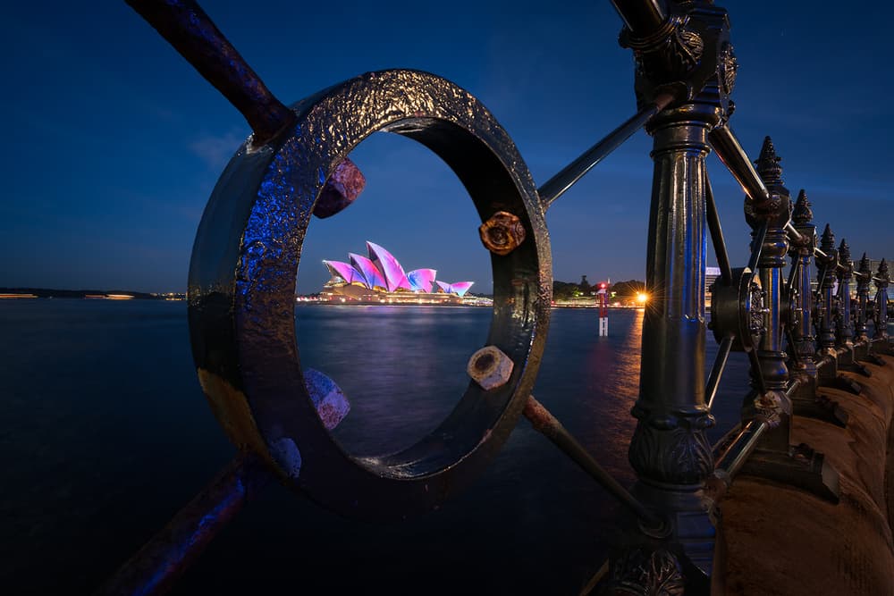 Framed Opera House Glow by Jingshu Zhu — canvas wall art
