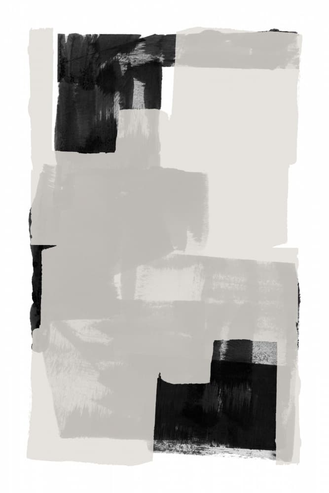 Monochrome Brushstroke Geometry by cartissi — canvas wall art