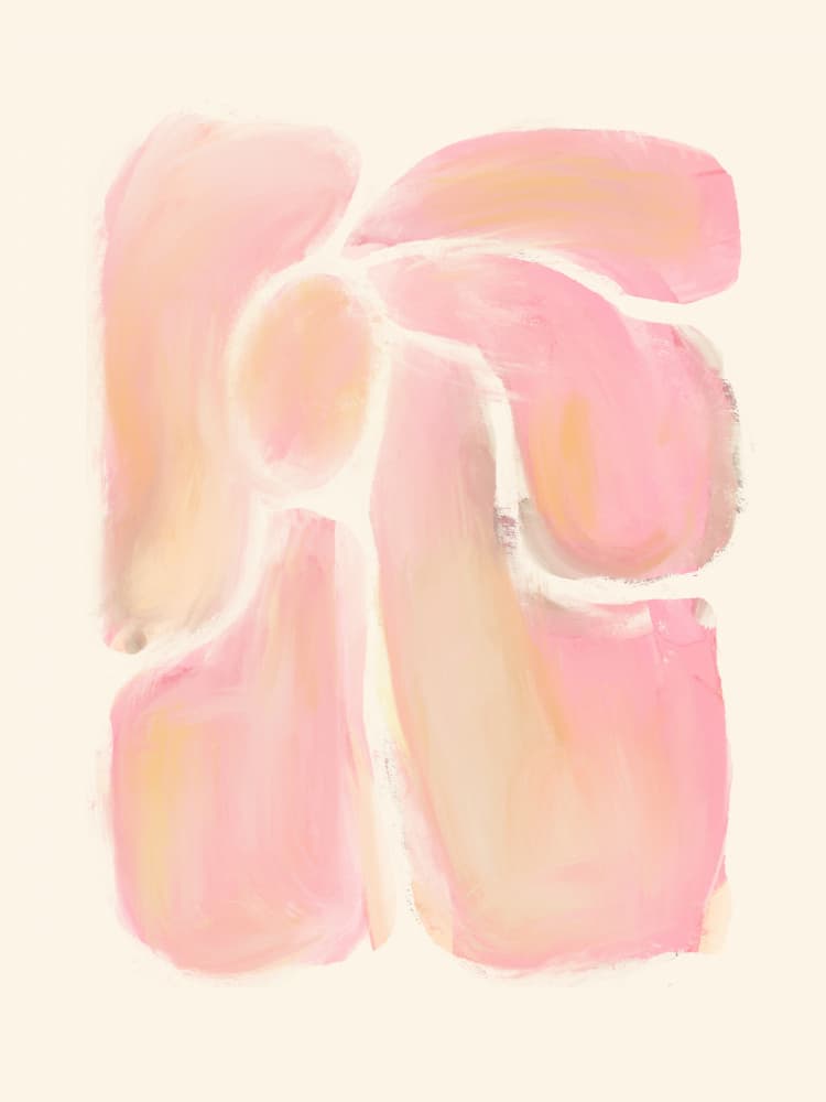 Gentle Blush Waves by Treechild — canvas wall art