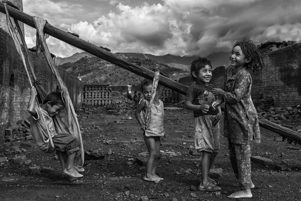 Joyful Childhood Play by Haitham AL Farsi — canvas wall art