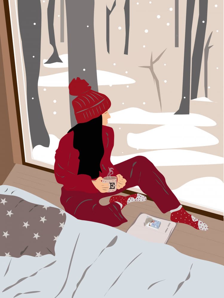 Cozy Winter Window View by Elizabeth C — canvas wall art