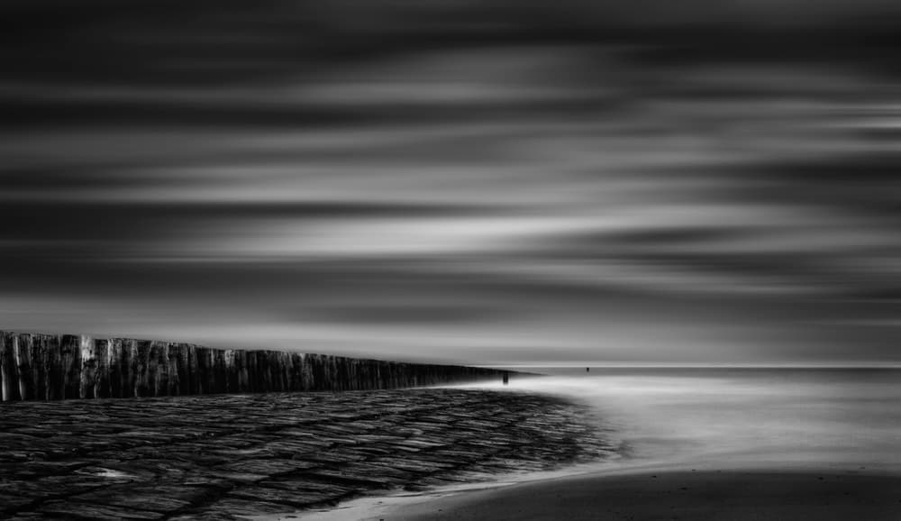 Long Exposure Coastal Groynes by Yvette Depaepe — canvas wall art