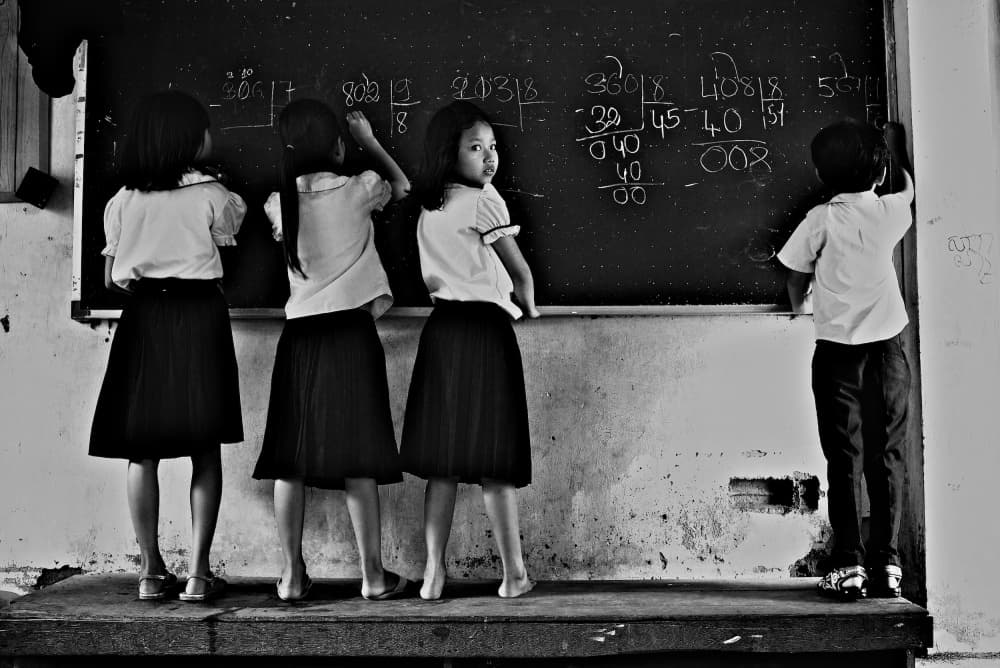 Classroom Math Lesson by Shinji Isobe — canvas wall art