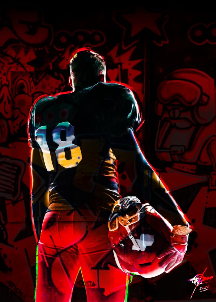 Gridiron Player 18 by Osvaldo Russo — canvas wall art