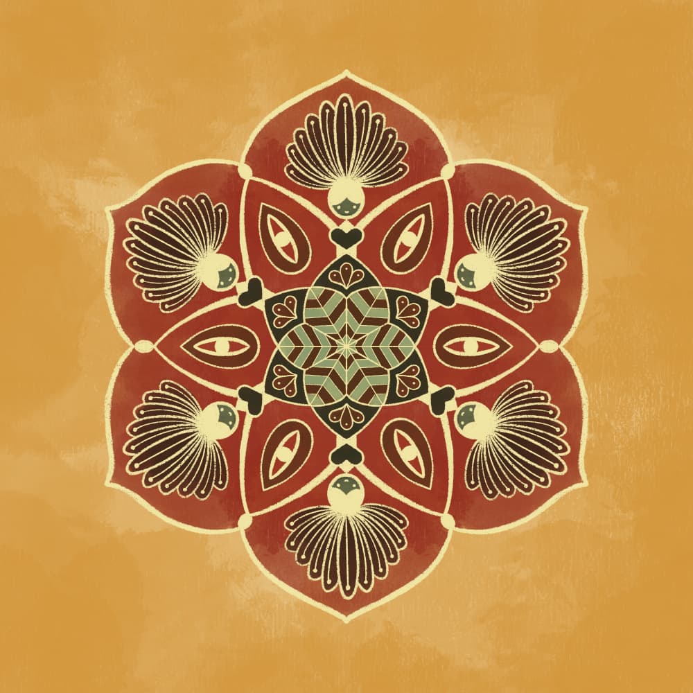 Ornate Ethnic Mandala by Philippine Bouchez — canvas wall art