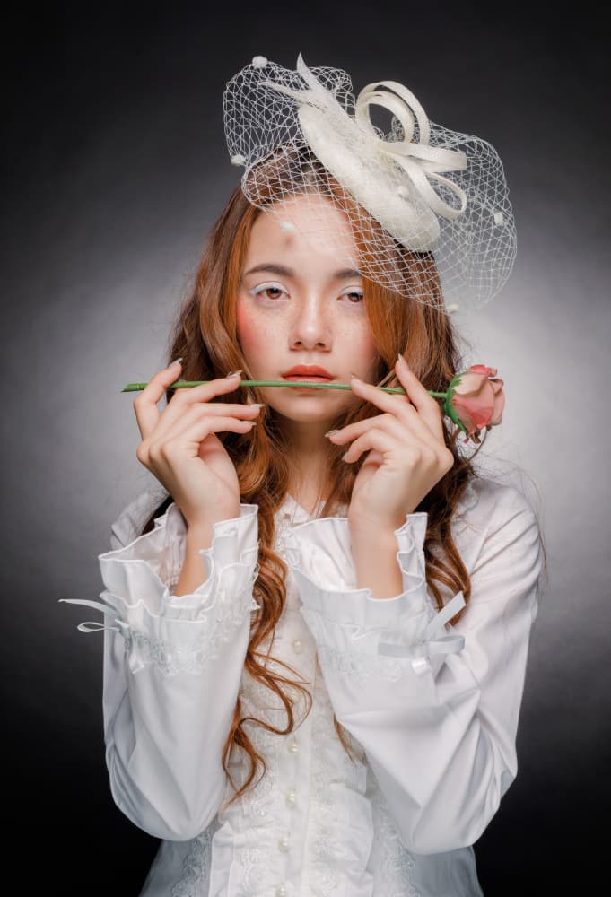 Elegant Woman Rose Veil by Suguru Sumimoto — canvas wall art