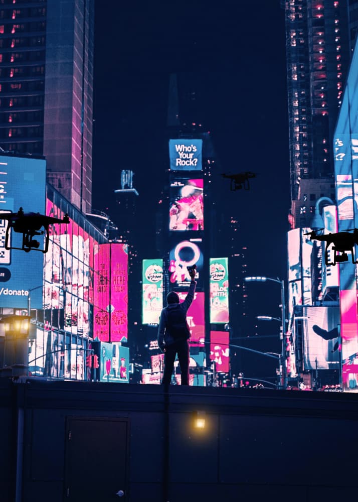 Cyberpunk City Night by Ariz Rab — canvas wall art
