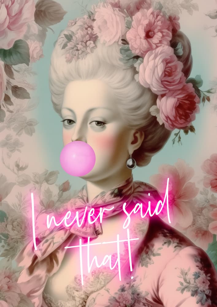 Rococo Bubble Gum Portrait by Talitha McQueen — canvas wall art