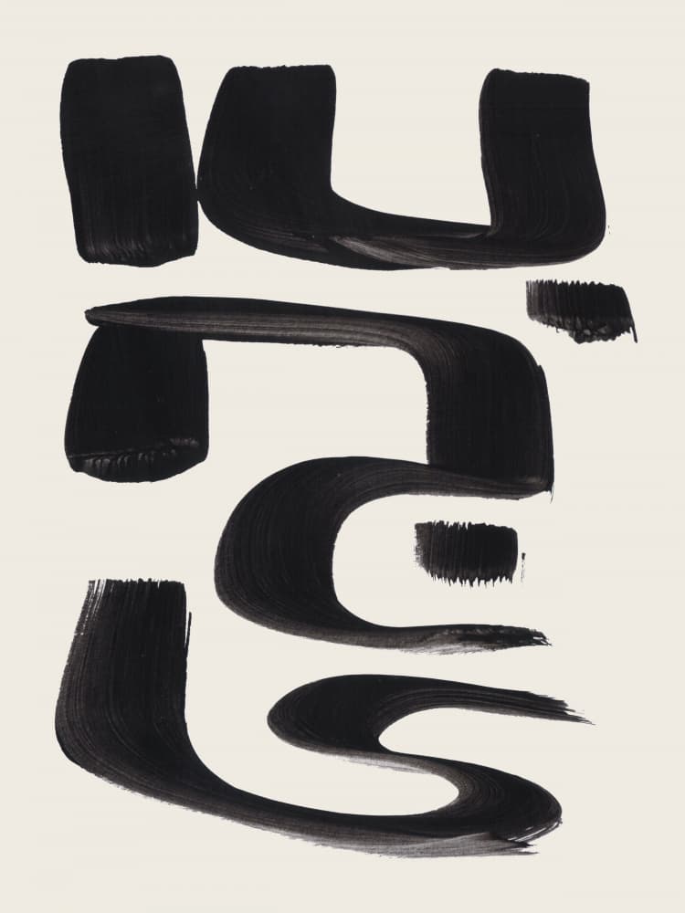 Minimalist Black Gestures by Ejaaz Haniff — canvas wall art