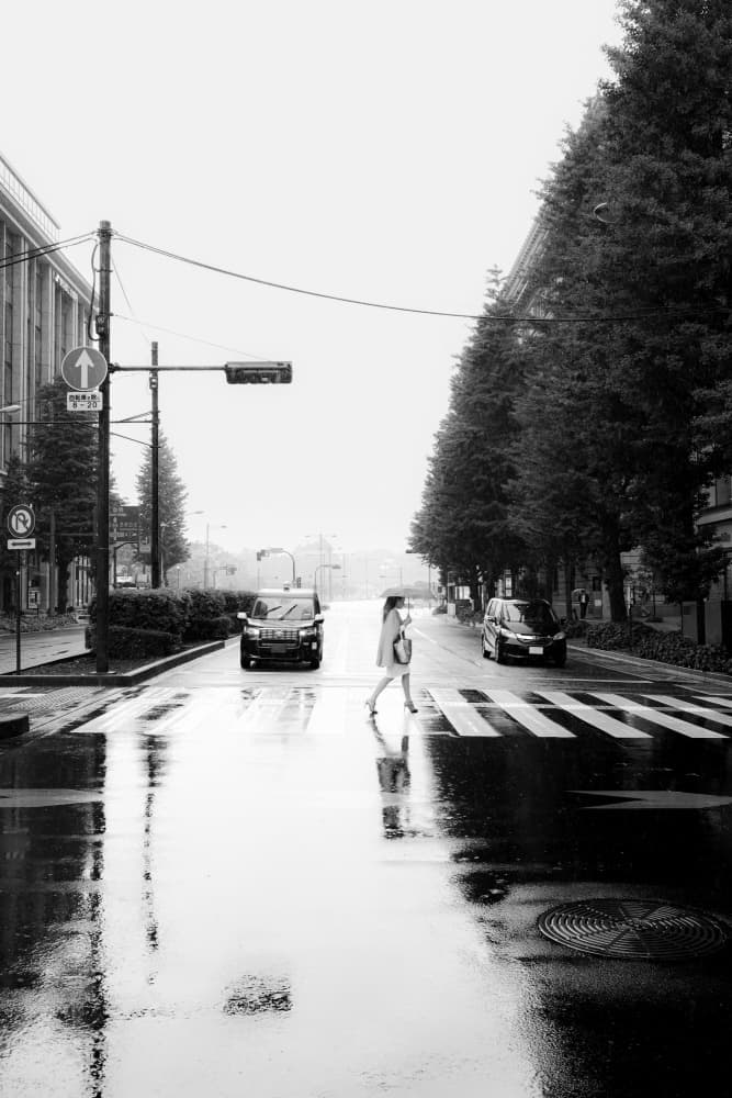 Rainy City Reflections by Haruma Okubo — canvas wall art