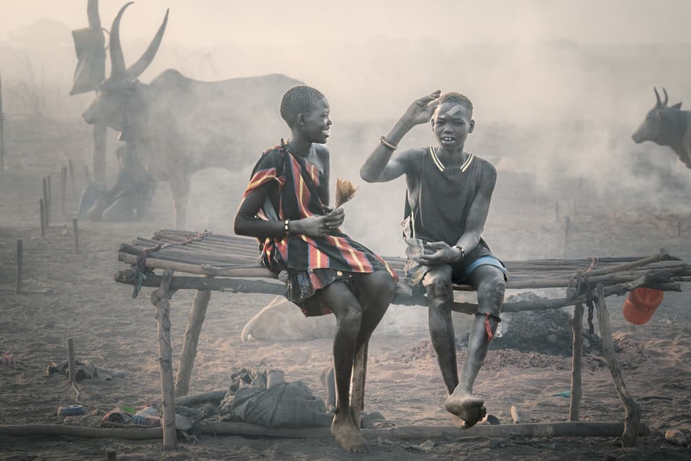 Two Smiling African Youth by Trevor Cole — canvas wall art