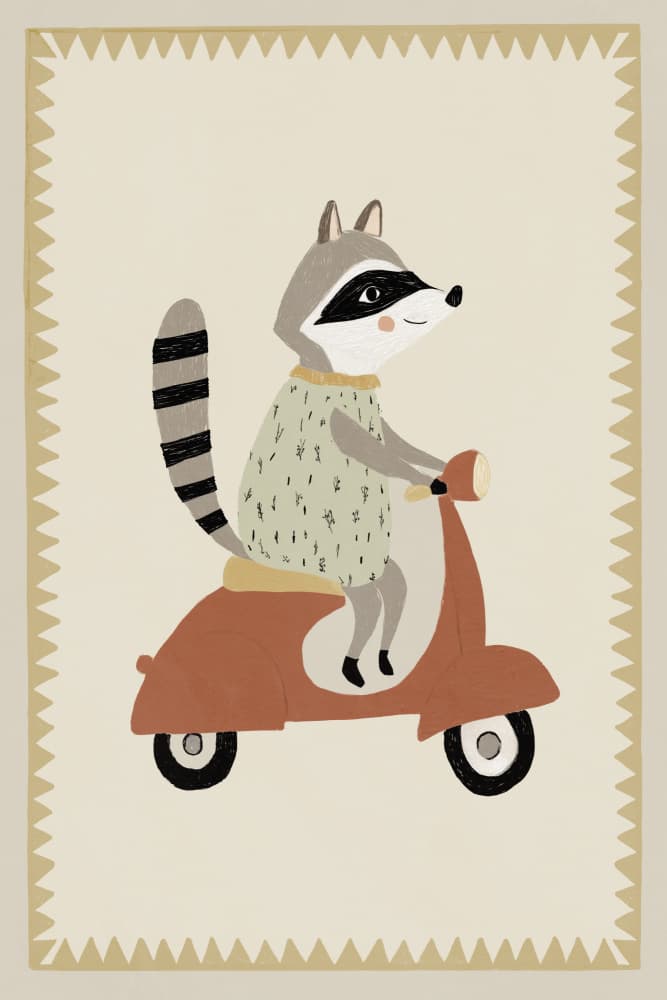 Drivingraccoon by Treechild — canvas wall art