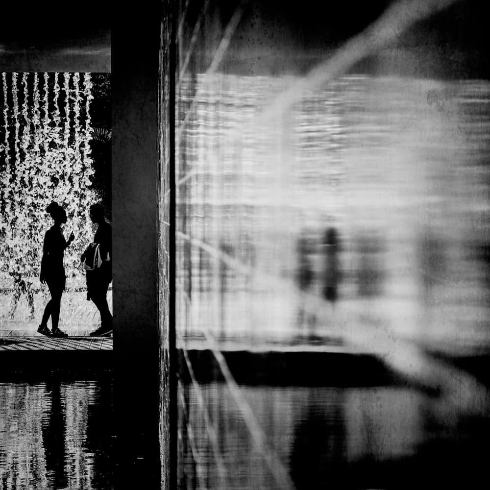 Urban Reflections and Silhouettes by Milena Seita — canvas wall art