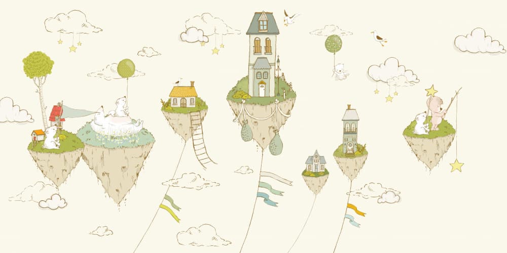 Whimsical Floating Islands by Sue Skellern — canvas wall art