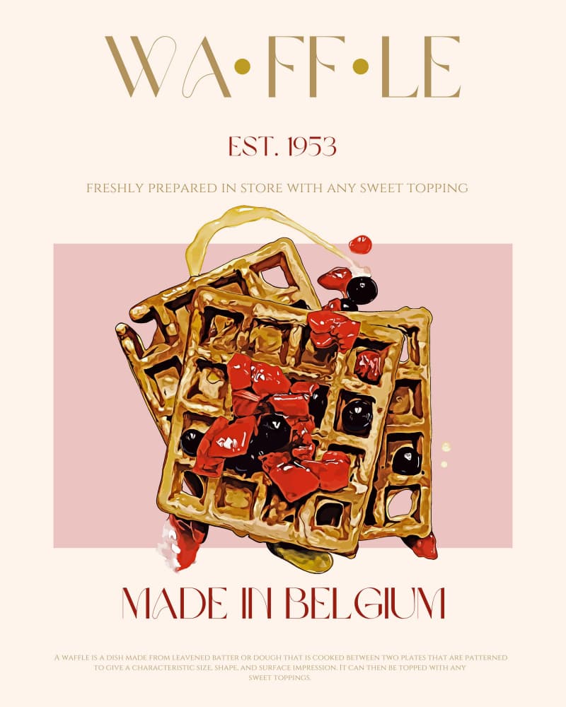 Vintage Belgian Waffles by Nazma Khokhar — canvas wall art