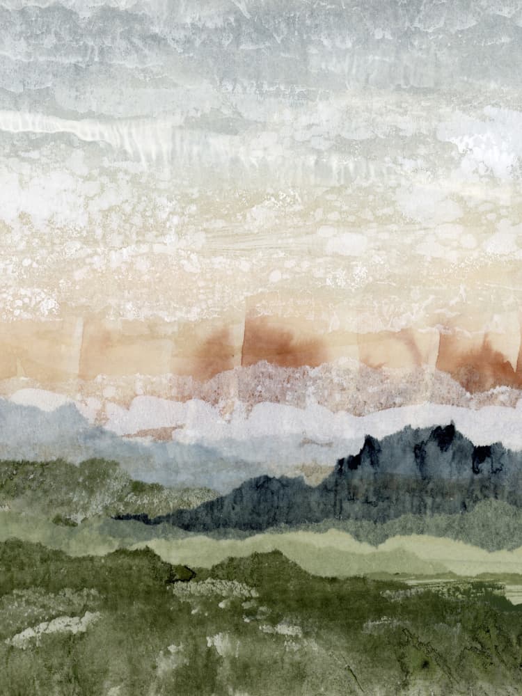 Layered Mountain Landscape by Lara Eckerman — canvas wall art