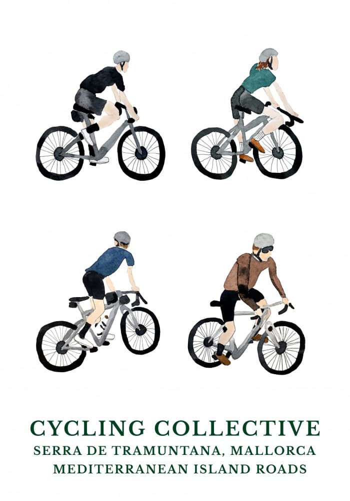 Watercolor Cycling Collective by Karen Menzenbach — canvas wall art
