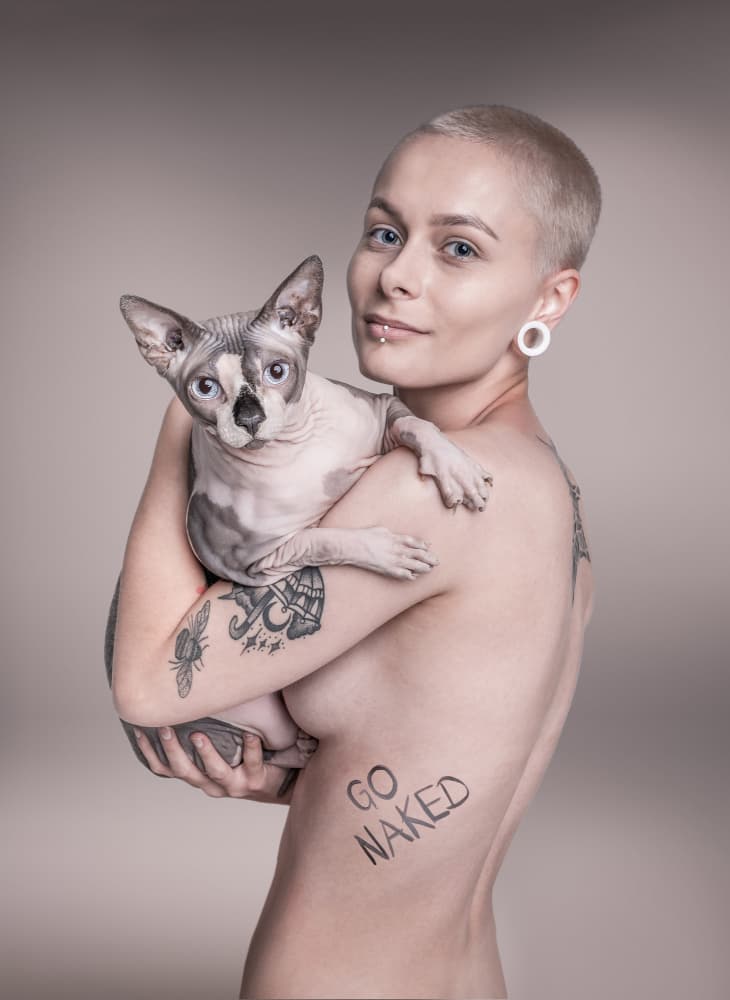 Go Naked Woman Sphynx by Marcel Egger — canvas wall art