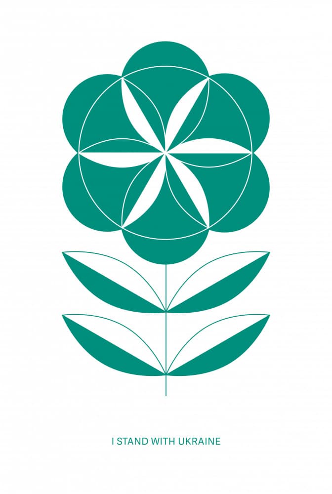 Geometric Teal Flower by Tetiana Kava Illustration — canvas wall art
