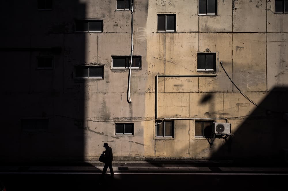 Urban Silhouette Shadow Wall by Tetsuya Hashimoto — canvas wall art