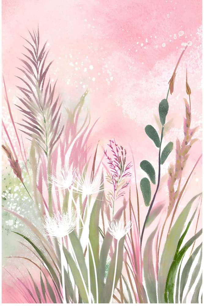 Pink and Green 32 by Sally Ann Moss — canvas wall art