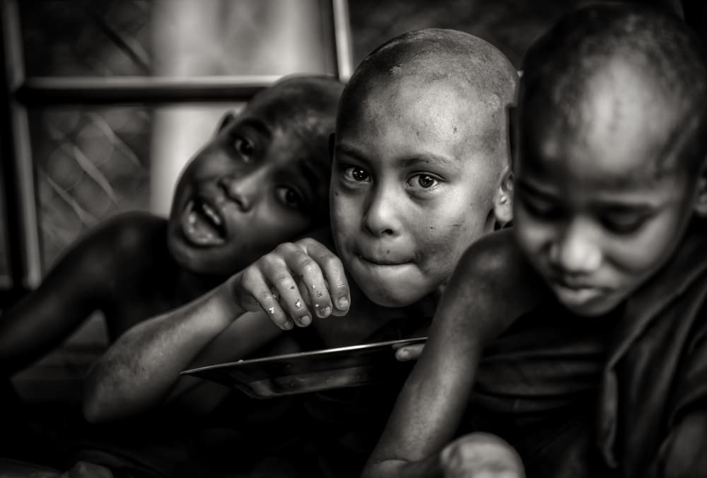 Curious Young Monks by Sergio Pandolfini — canvas wall art