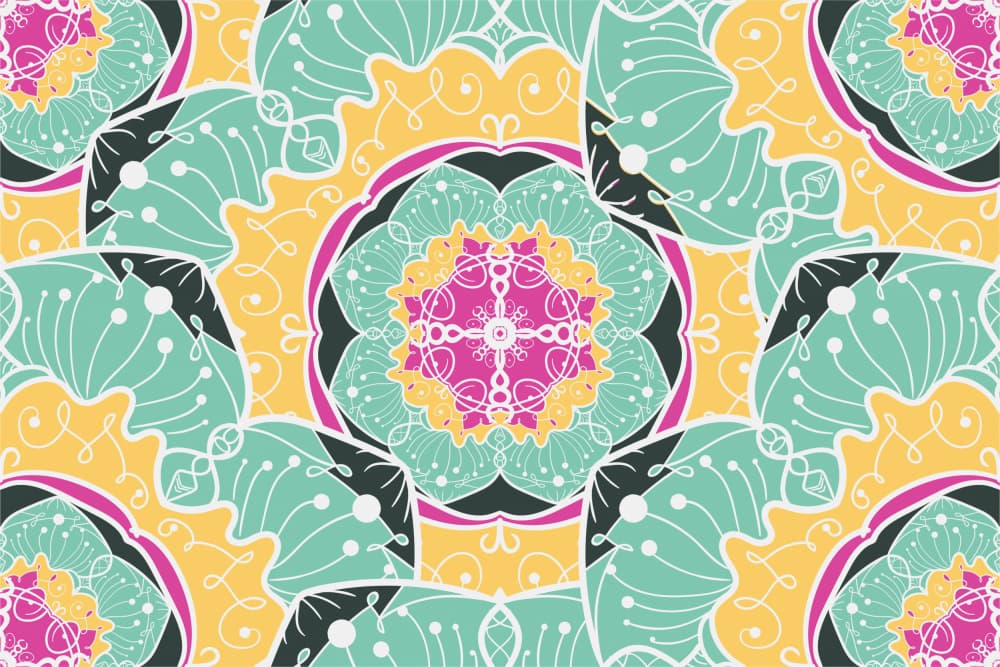 Vibrant Mandala Pattern by Marika Barsrsind — canvas wall art