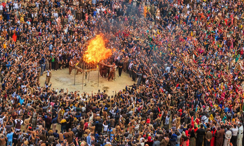 Festival Fire Celebration by Babak Mehrafshar — canvas wall art