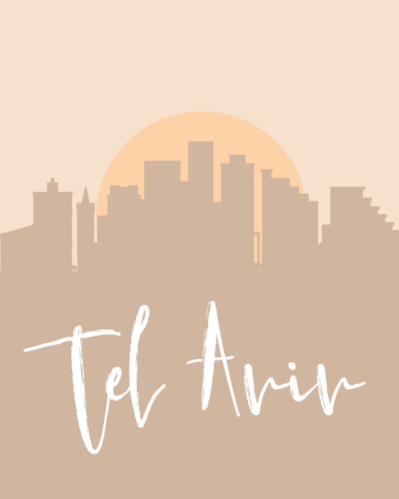 Tel Aviv Sunset Skyline by Emiliano Deificus — canvas wall art
