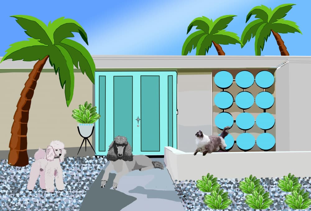 Chic Midcentury Pets by Lynnda Rakos — canvas wall art