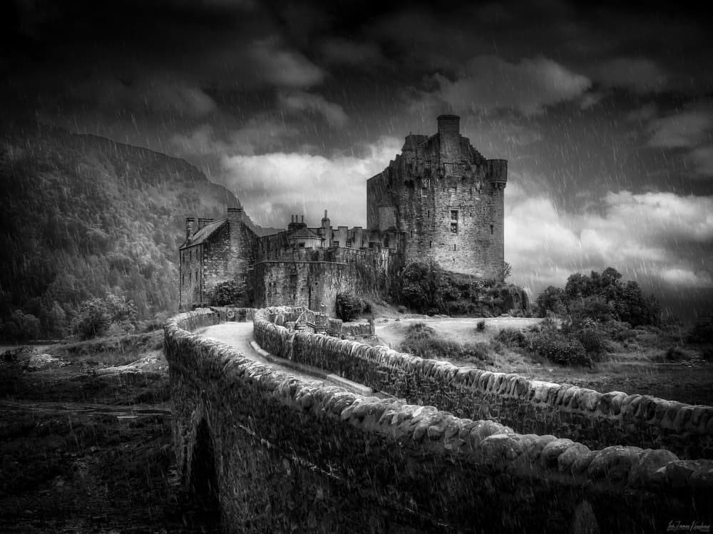 Dramatic Castle Storm by Lee Kershaw — canvas wall art