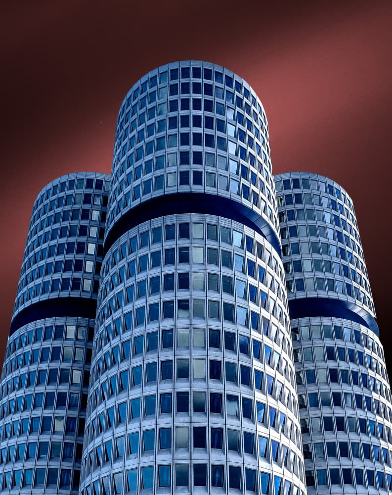 Modern Corporate Towers by Jef Van den Houte — canvas wall art