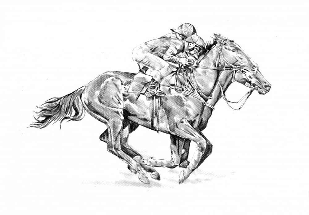 Racing Horse and Jockey by Kulik — canvas wall art