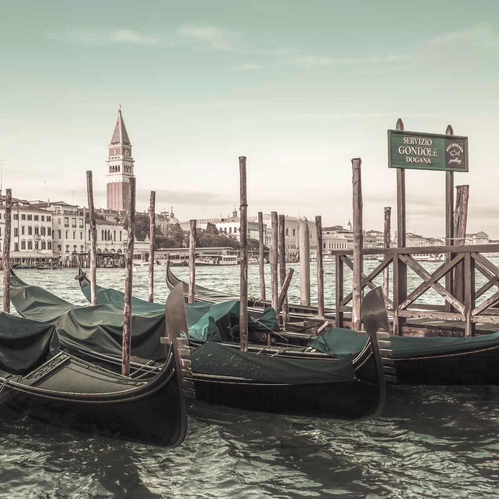 Venice Grand Canal Gondolas by Melanie Viola — canvas wall art