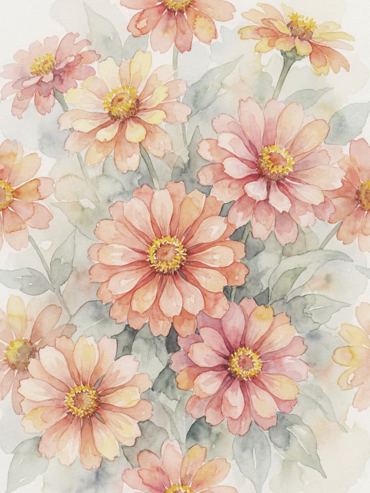 Blush Zinnia Blooms by Andreas Magnusson — canvas wall art
