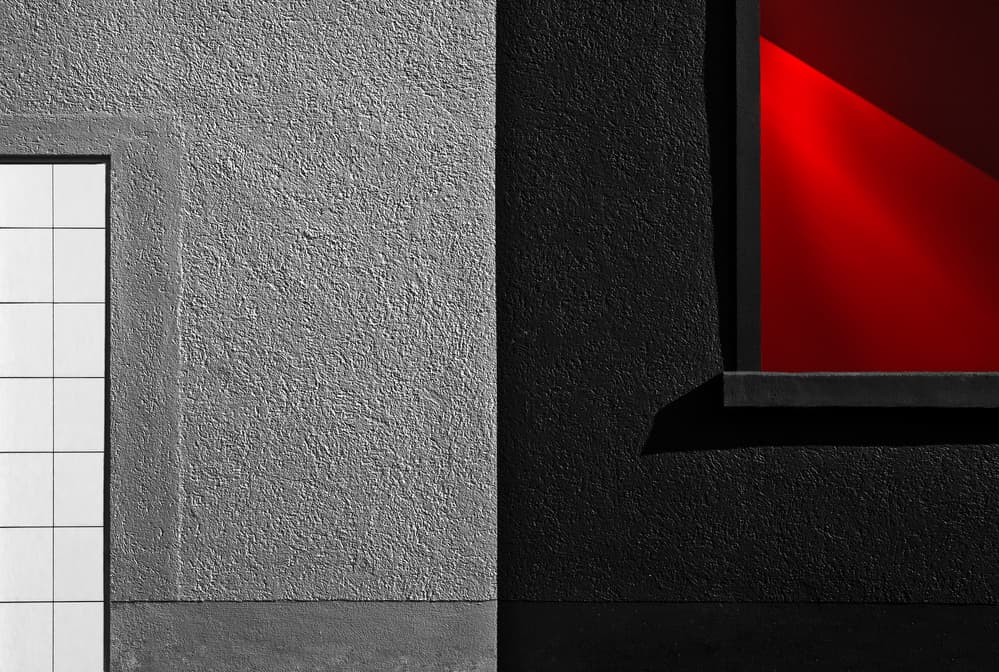 Red Glow Dark Window by Gilbert Claes — canvas wall art