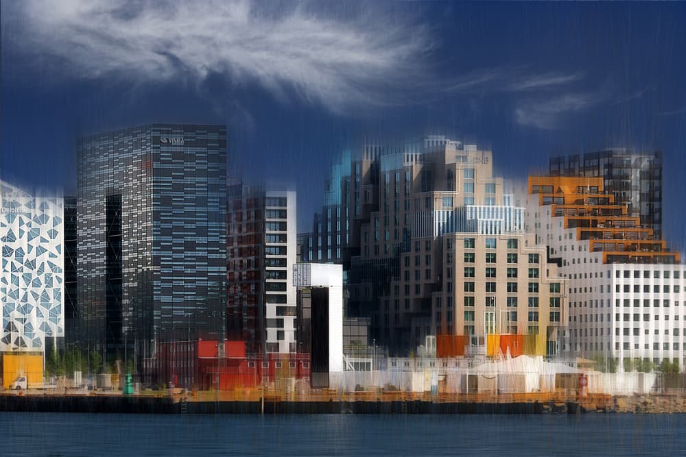 Modern Cityscape View by Hans-Wolfgang Hawerkamp — canvas wall art