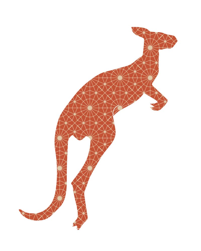 Geometric Kangaroo by Emiliano Deificus — canvas wall art