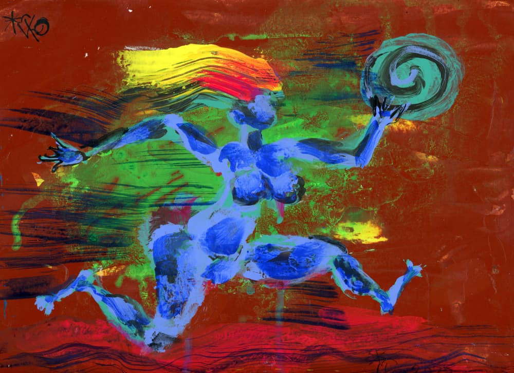 Dynamic Blue Woman by Kanat Ibragimov — canvas wall art