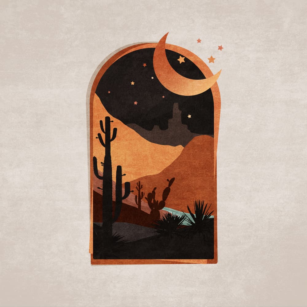 Desert Nightscape by Emel Tunaboylu — canvas wall art
