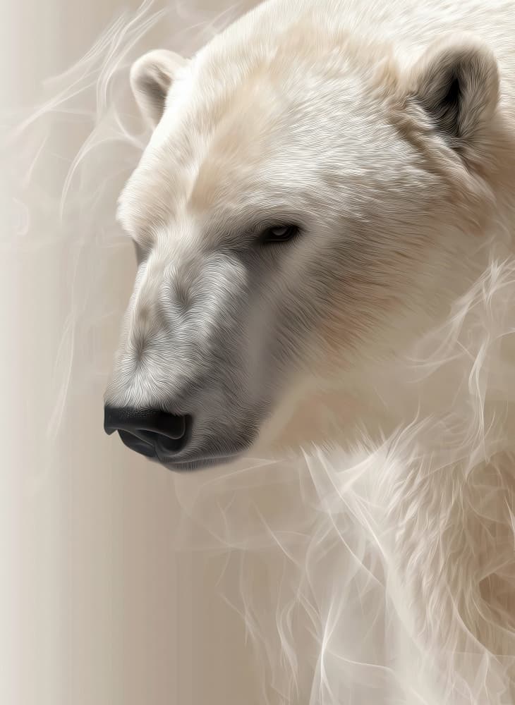 Ethereal Polar Bear by Justyna Jaszke — canvas wall art