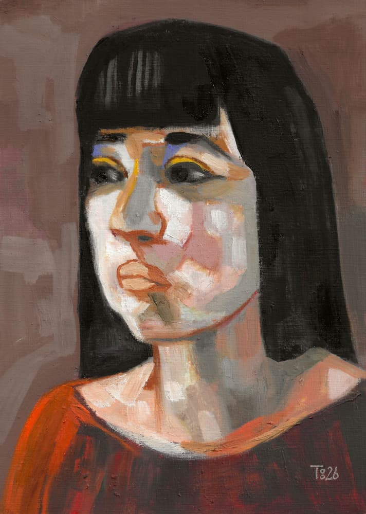 Expressive Woman Portrait by Tore Bahnson — canvas wall art