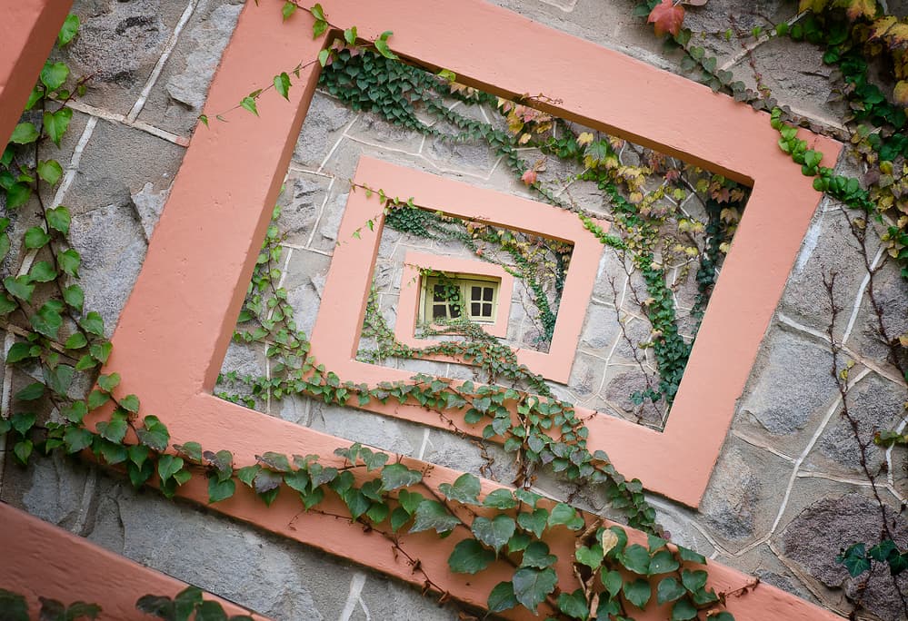 Ivy Framed Stone Window by Chechi Peinado — canvas wall art