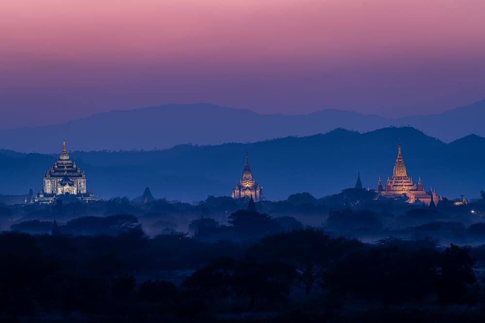 Bagan Temples At Dawn by Mahendra Bakle — canvas wall art