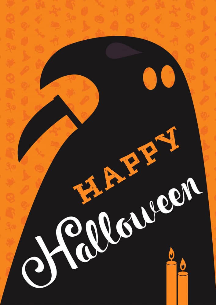 Happy Halloween Ghost by Marika Barsrsind — canvas wall art
