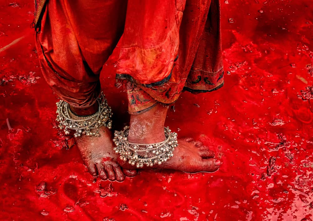 Vibrant Holi Anklets by Jassi Oberai — canvas wall art